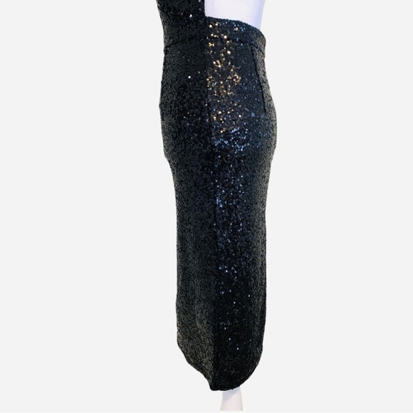 Rehab | Nearly Naked Backless Sequin Midi Dress Black Size S - Picture 8 of 16